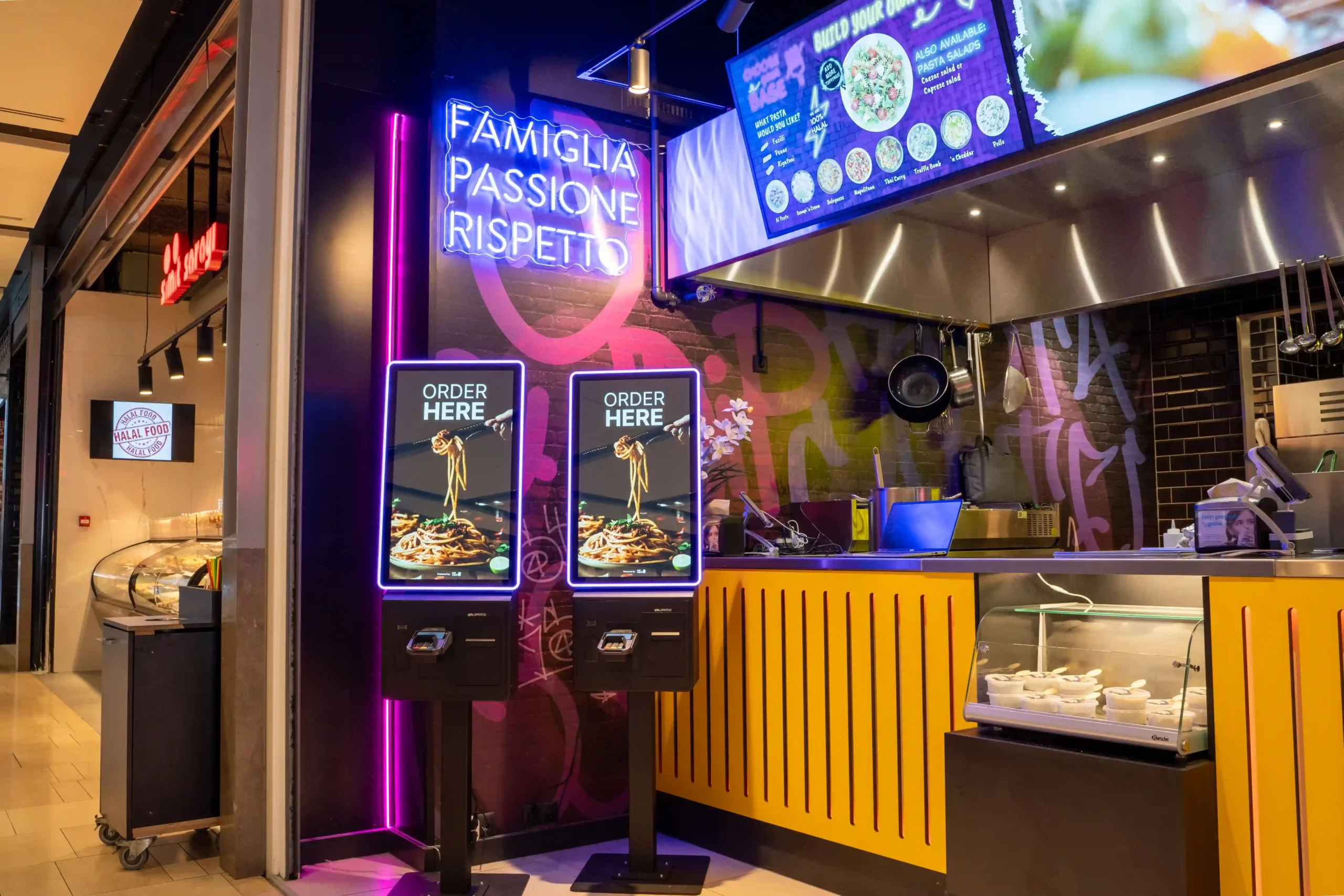 Streets of pasta self order kiosk